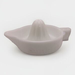 Vintage Sunkist White Milk Glass Lemon Orange Reamer Juicer Thatcher Glass